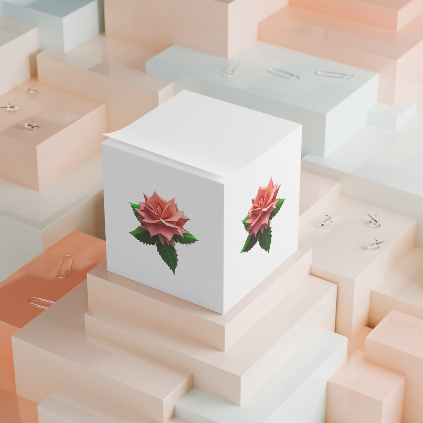 Rose Note Cube