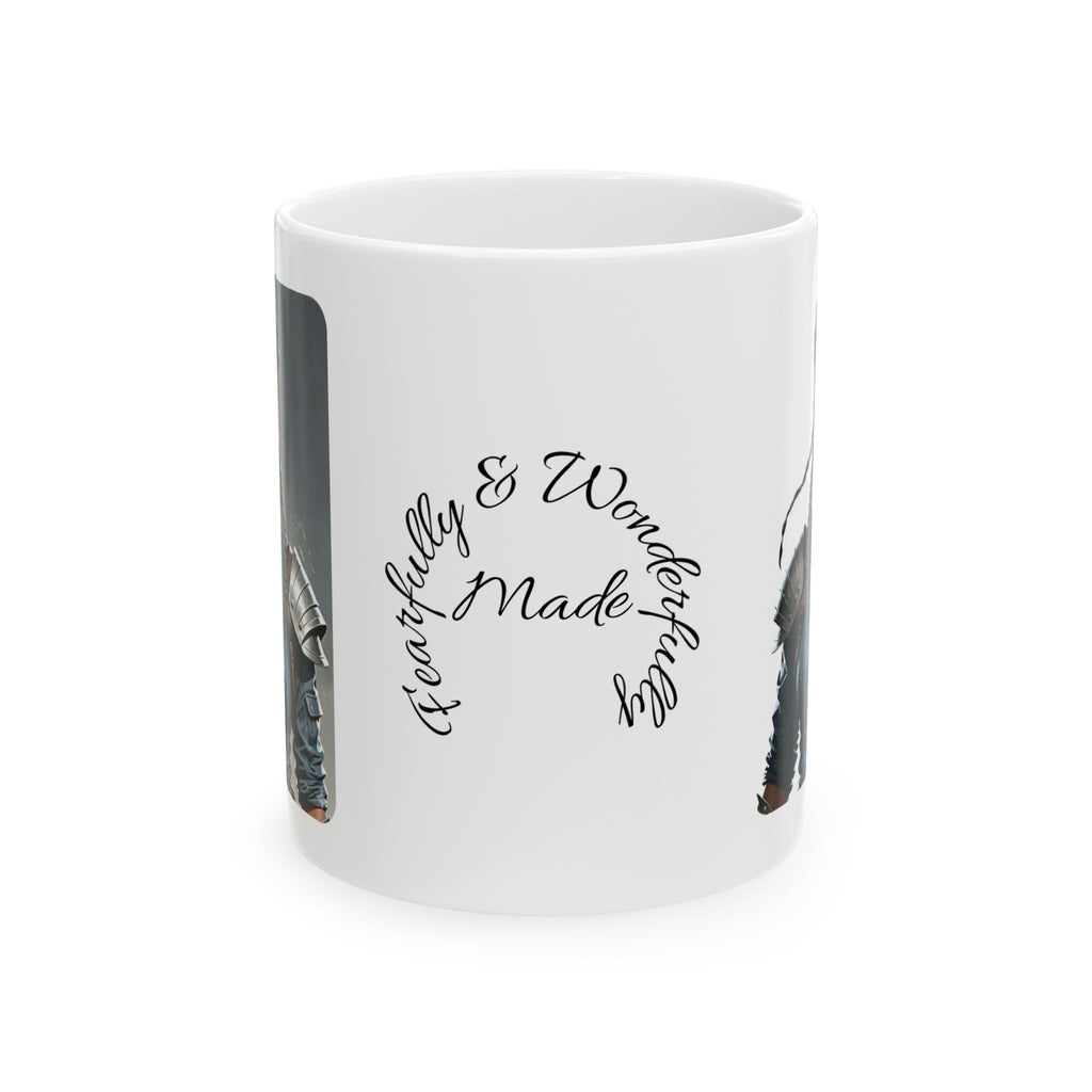 Gentle Woman of Valor #26 White Ceramic Mug - Fearfully & Wonderfully Made Tribute Cup (11oz/15oz)