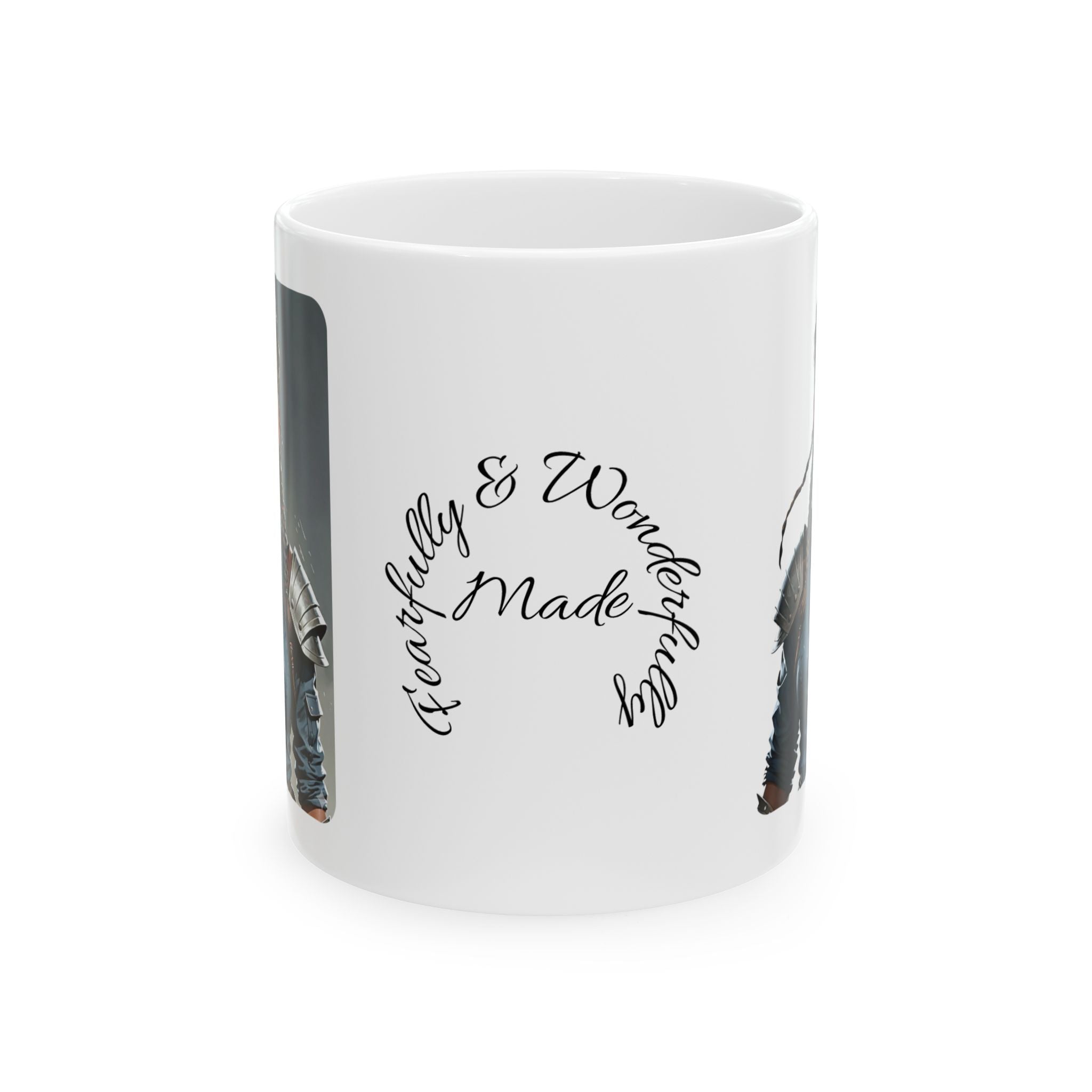 Gentle Woman of Valor #26 White Ceramic Mug - Fearfully & Wonderfully Made Tribute Cup (11oz/15oz)
