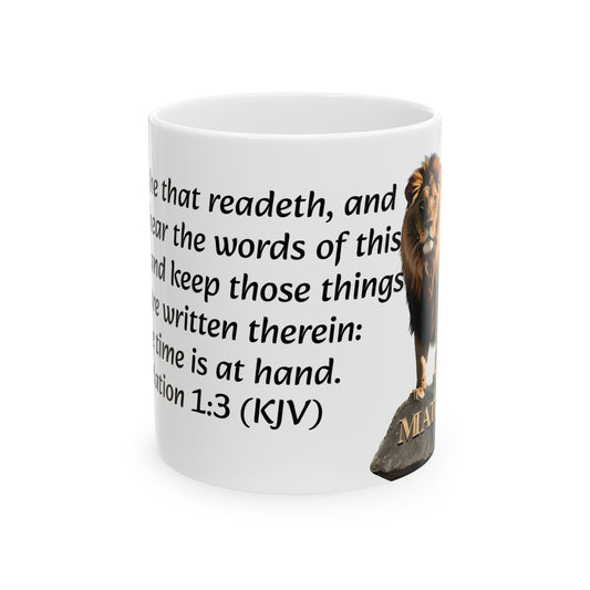 Bible Speaks Revelation 1:3 Ceramic Mug, 11oz