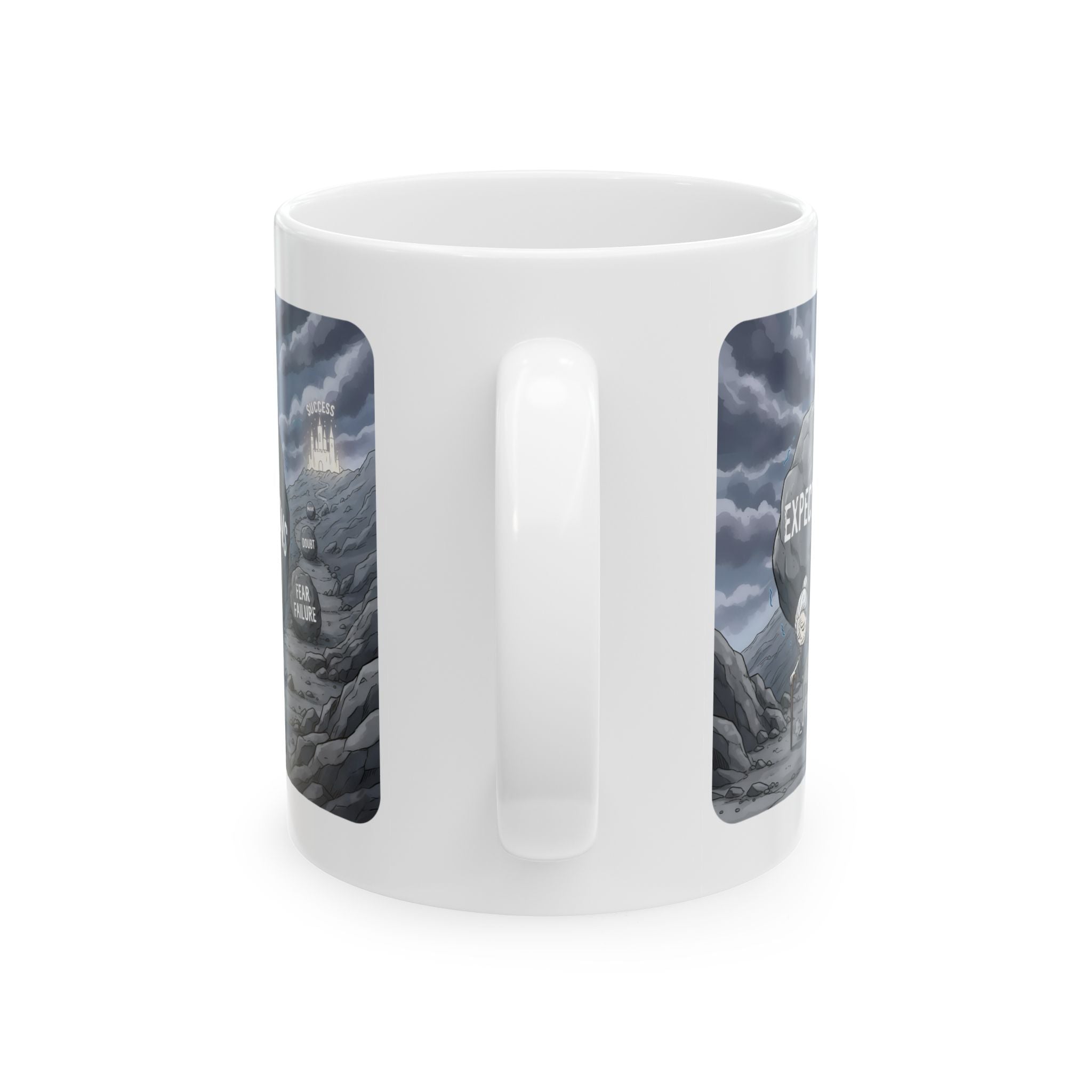 Unbreakable Women Battling "Invisible Disabilities" White Ceramic Mug, (11oz, 15oz), Overcoming Expectations Female Warrior Cup