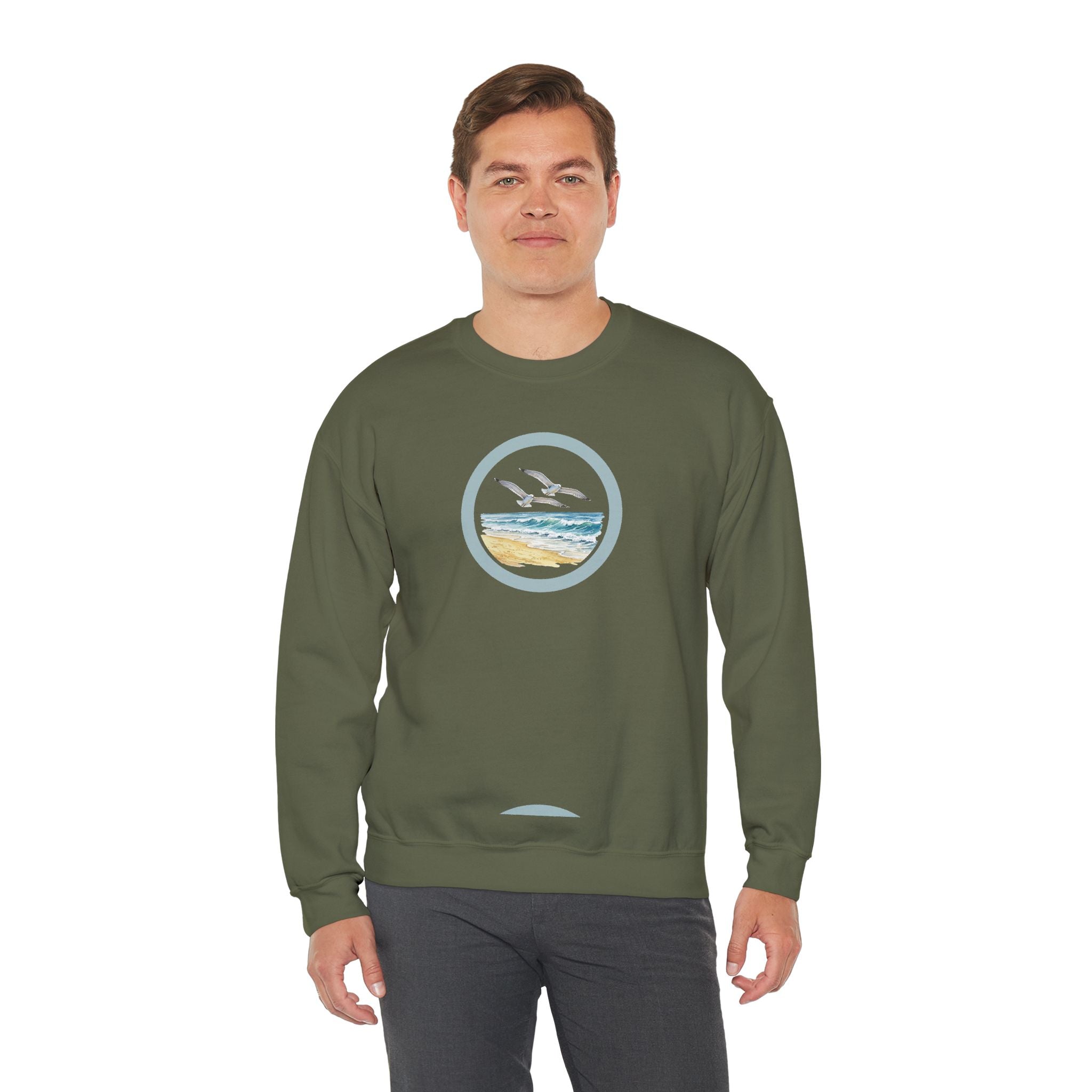 Coastal Circle Crewneck Sweatshirt — Seagull Beach Sweater