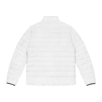 Men's White Puffer Jacket (AOP)