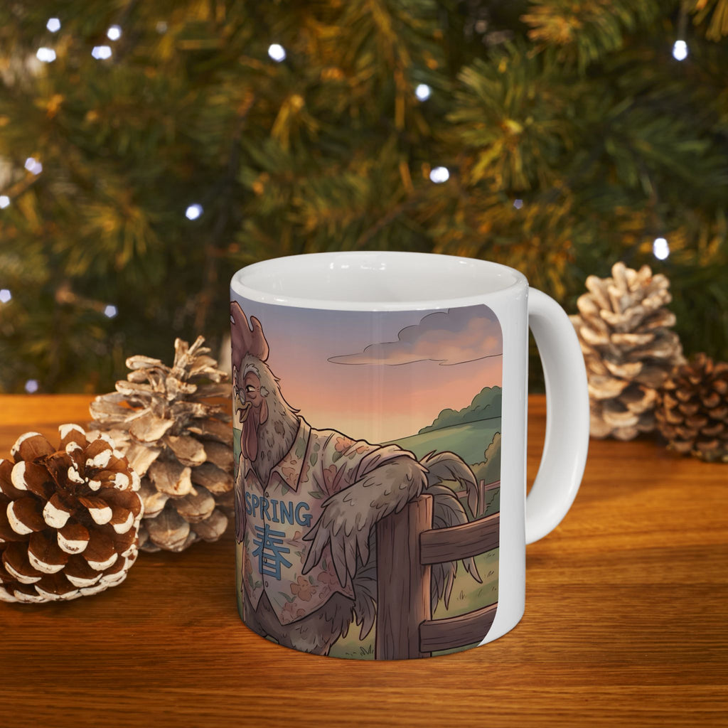 Spring Rooster White Ceramic Mug – "I Still Got It" Farmhouse Chicken Art (11oz/15oz)