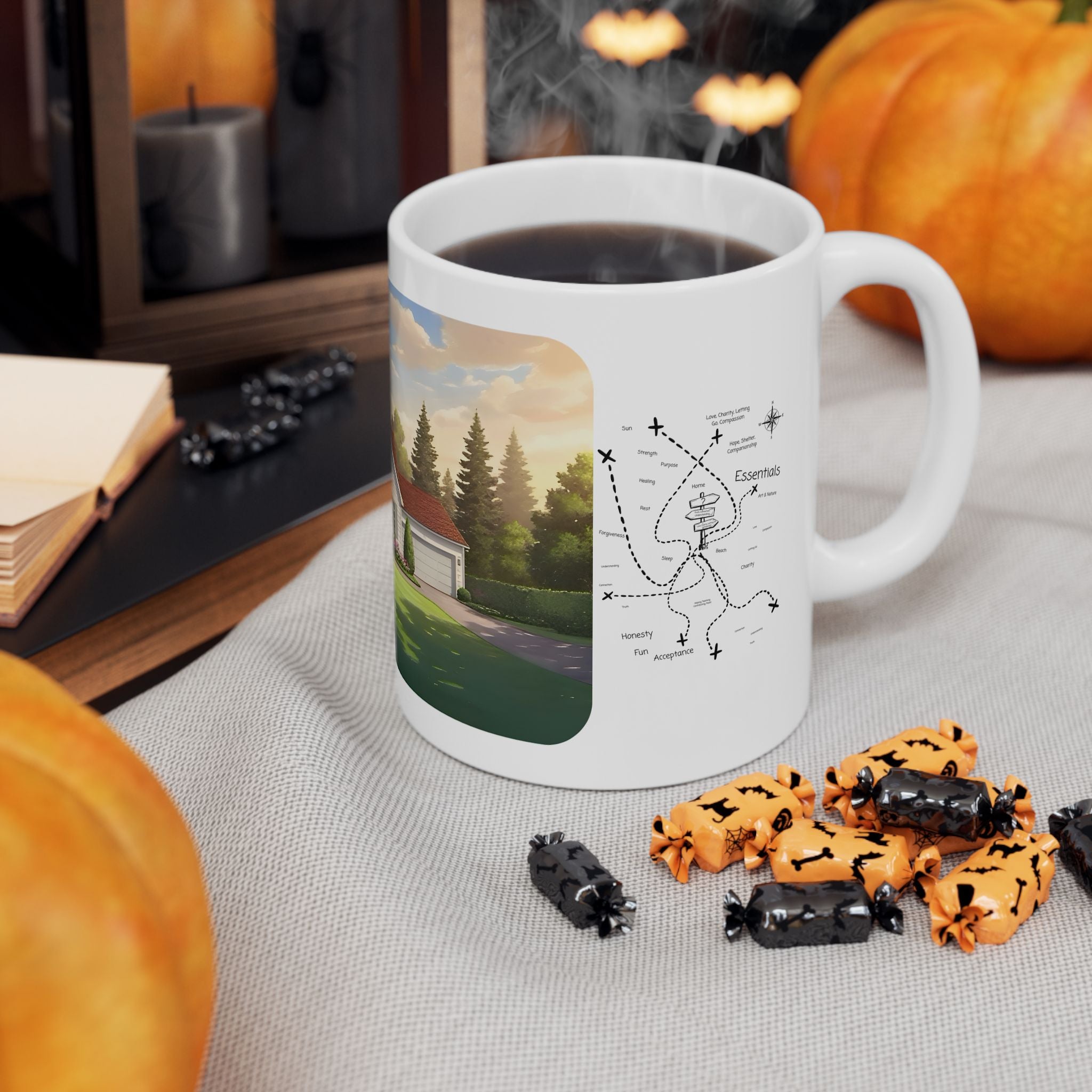 Cozy Architecture & Dreamy Landscapes #51 White Ceramic Mug – Homes Home Sweet Home Cup (11oz/15oz)
