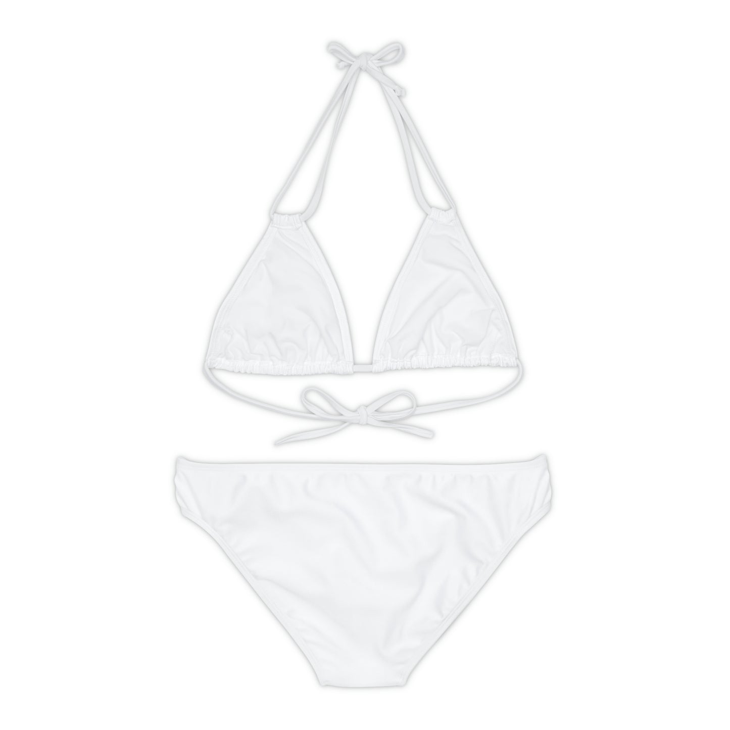 Matiby White Strappy Bikini Set (AOP)