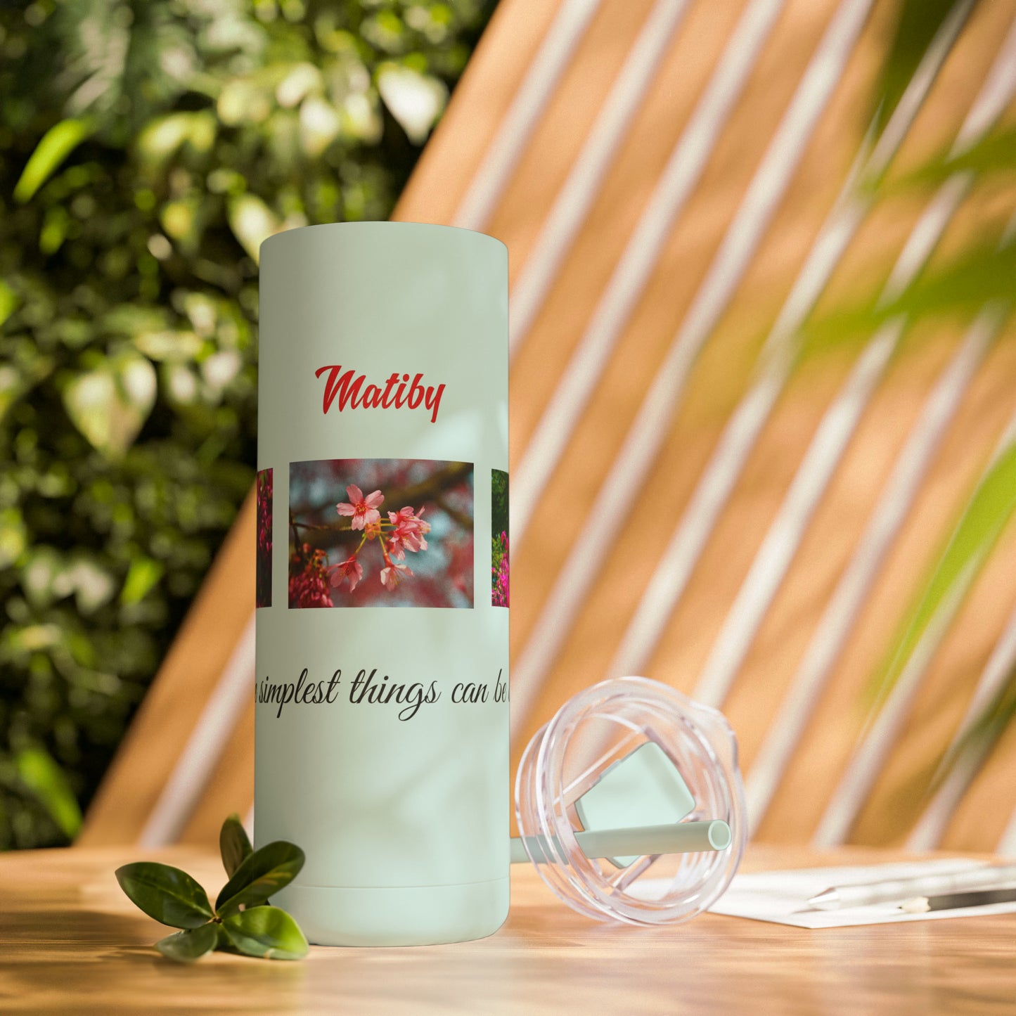 Matiby Amy's Special Flower Maars Maker Skinny Matte Tumbler, 20oz