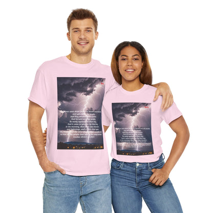 Lightning Style People Tremble Unisex Heavy Cotton Tee, Dual Side, W Font