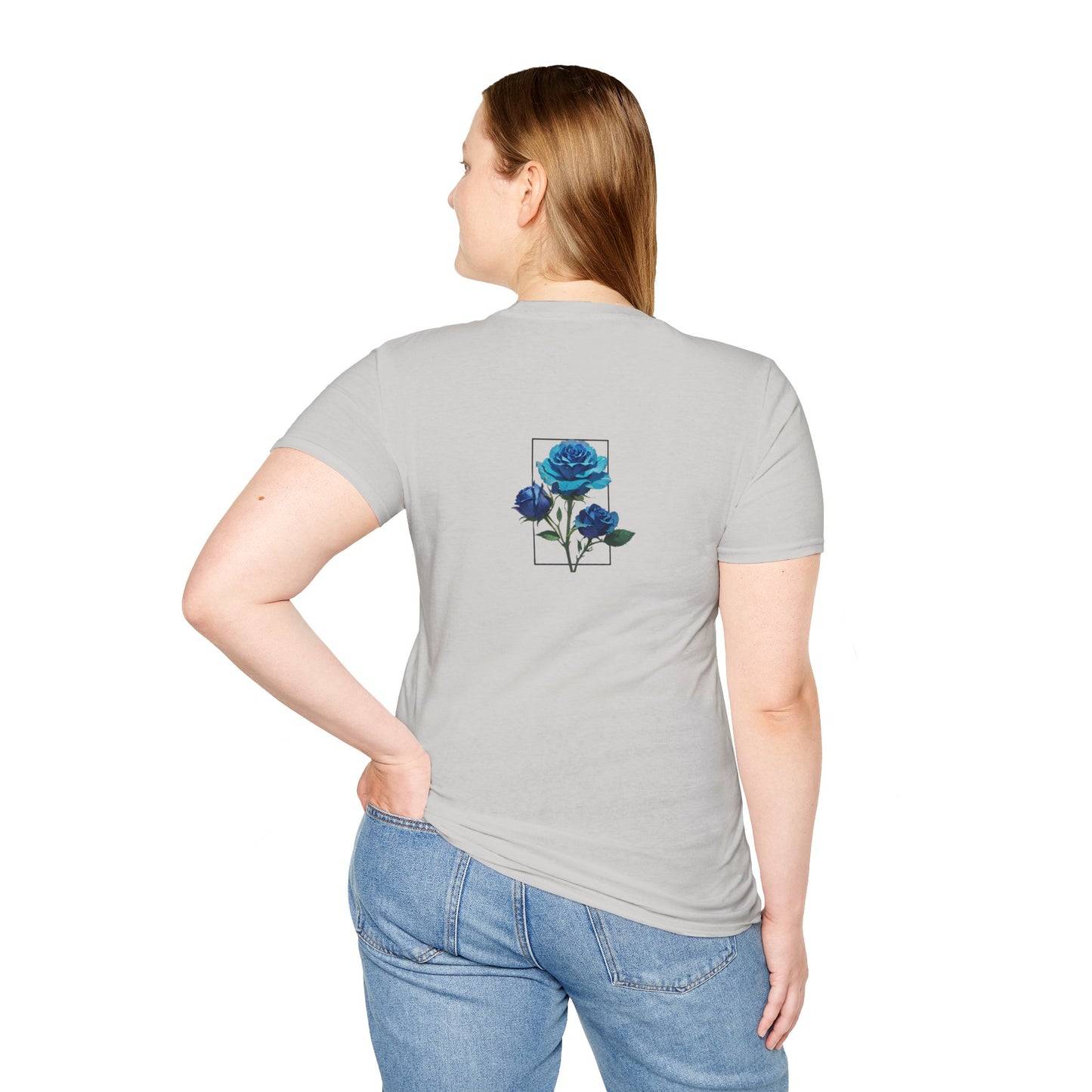 Japanese Blue Rose Landscape Unisex Softstyle T-Shirt