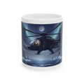 Touring Heli Under Aurora Borealis Northern Lights White Ceramic Mug – Friends, Family & Imaginative Adventures, Celebrating Companionship, Creativity & Life’s Little Wonders Cup (11oz/15oz)