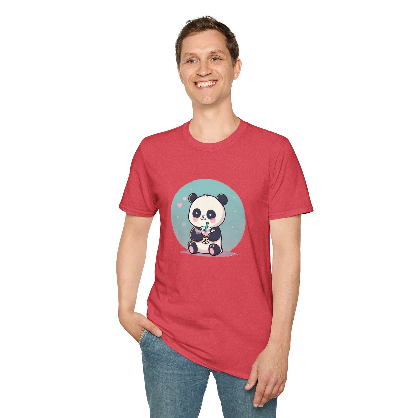 Panda With Boba Unisex Softstyle T-Shirt