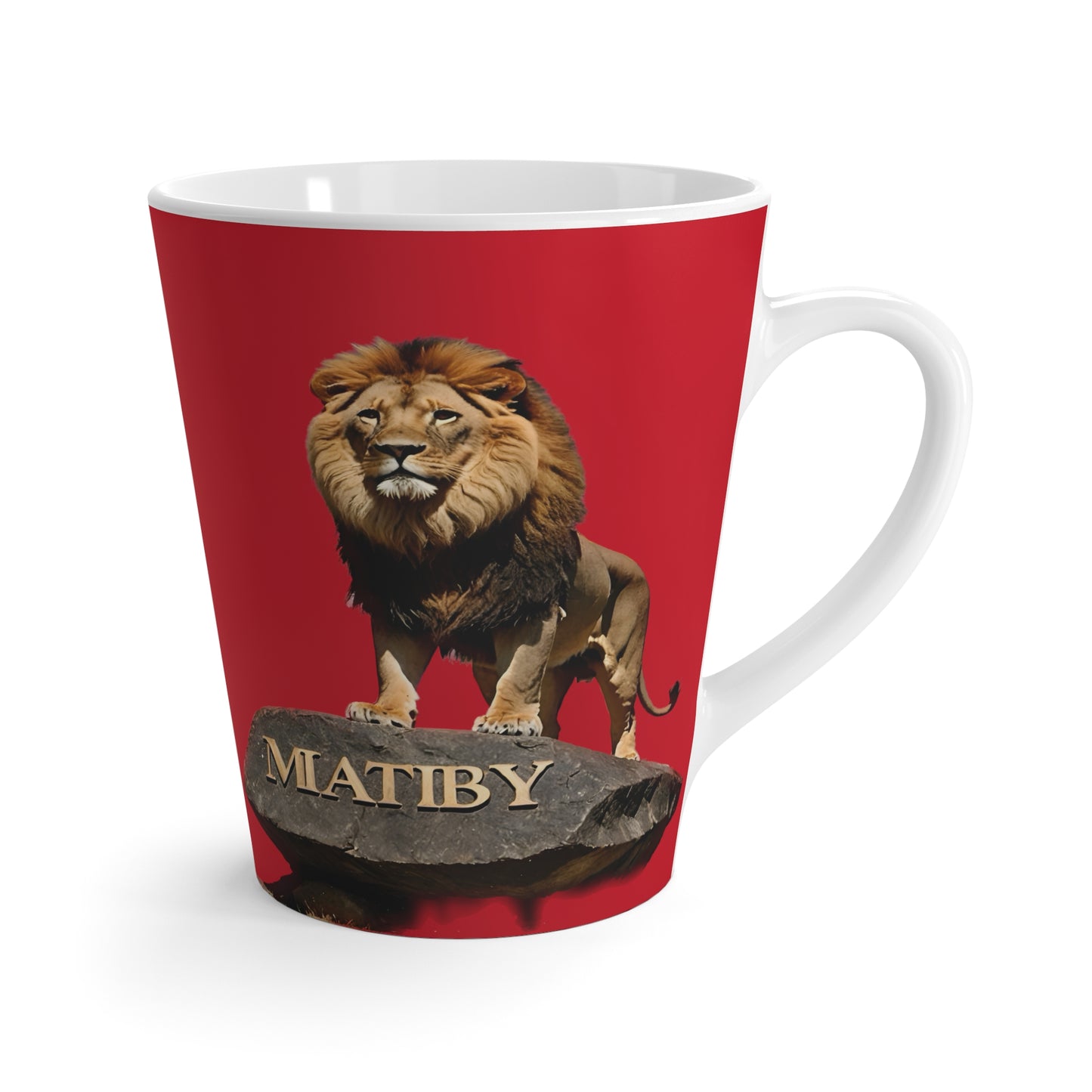 Matiby Lion Mug, Dark Red