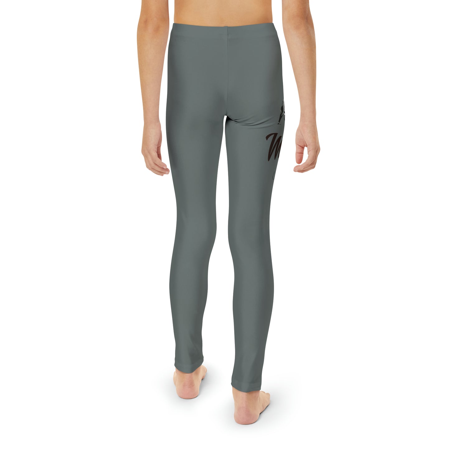 Youth Dark Grey Full-Length Leggings (AOP)