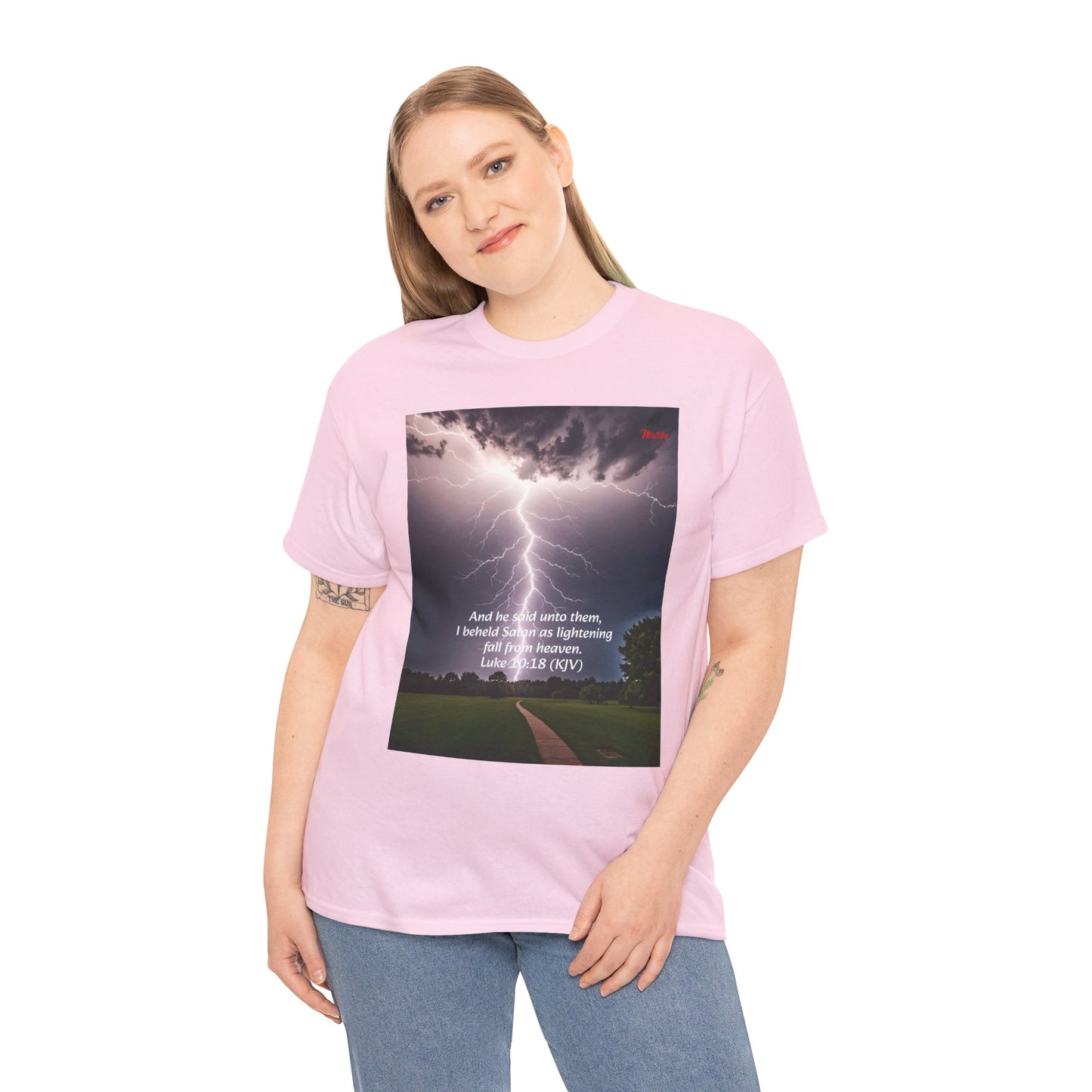 Lightning Style Satan's Fall Unisex Heavy Cotton Tee