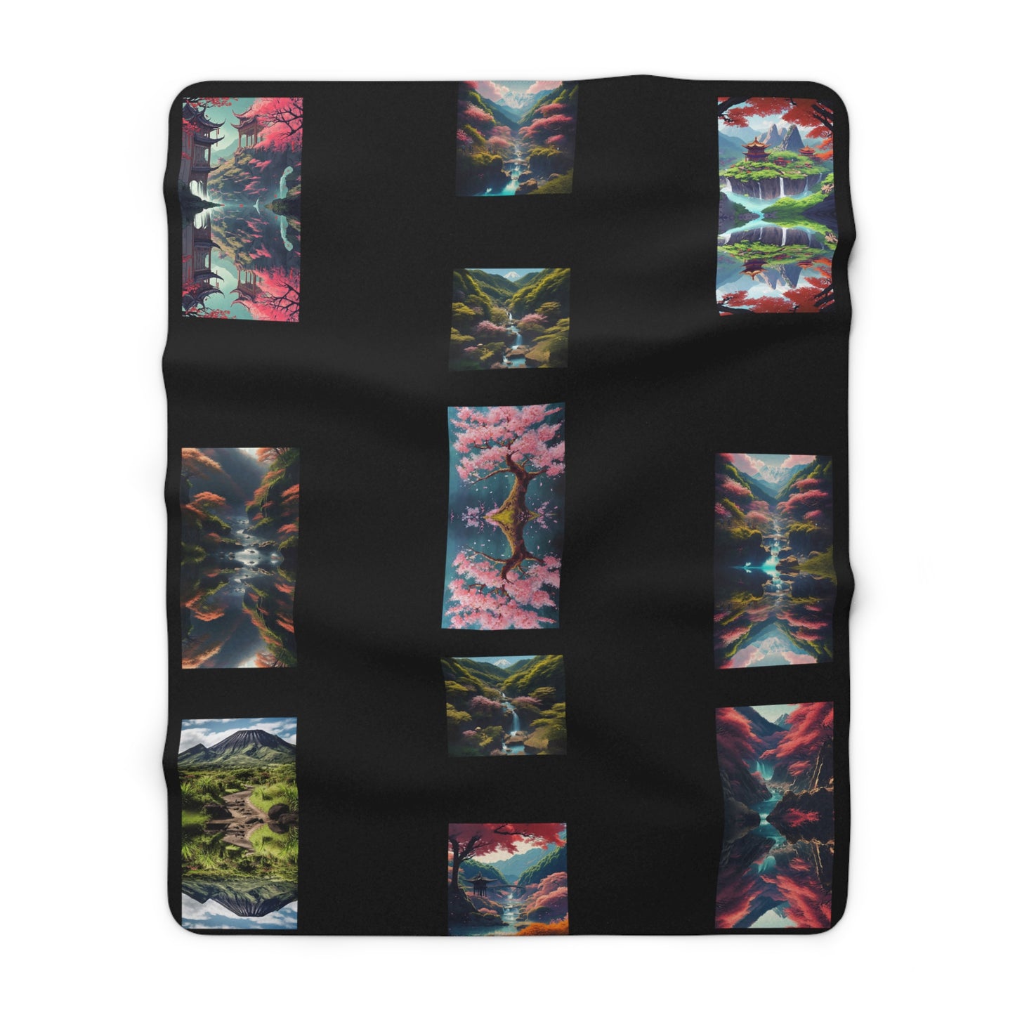 Matiby Fantasy Black Sherpa Fleece Blanket