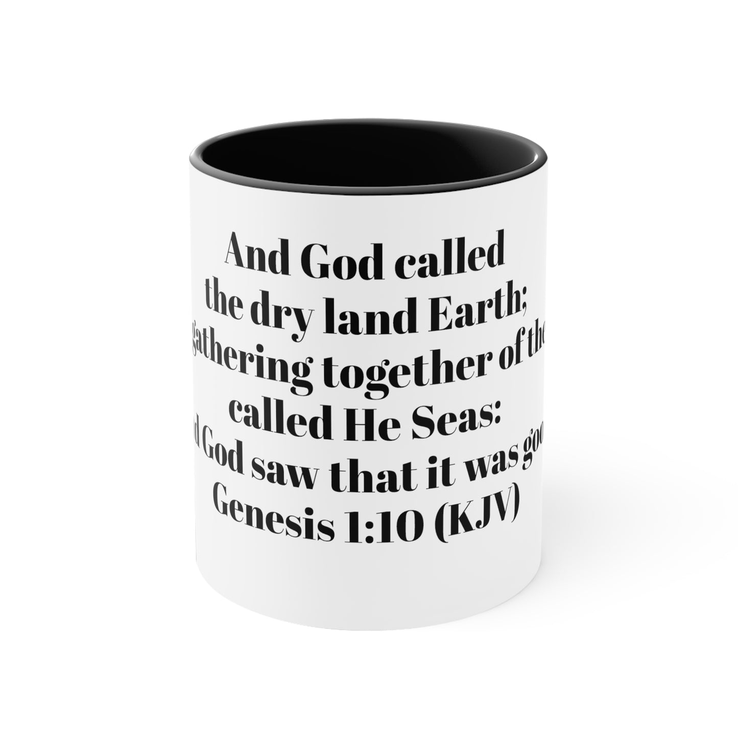 Bible Speaks Gen 1:10 Accent Mug, 11oz