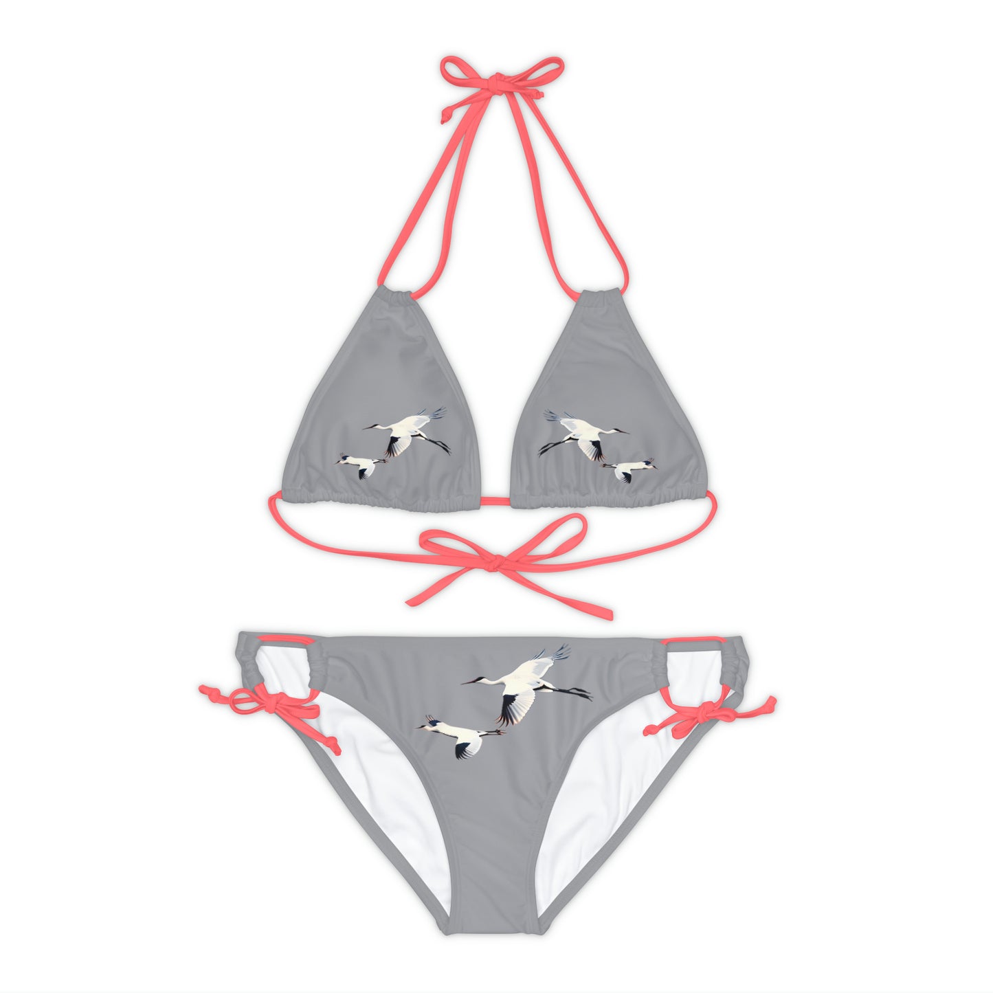 Grey Strappy Bikini Set (AOP)