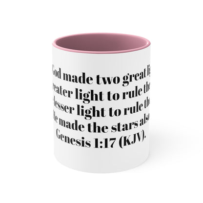 Bible Speaks Gen 1:17 Accent Mug, 11oz