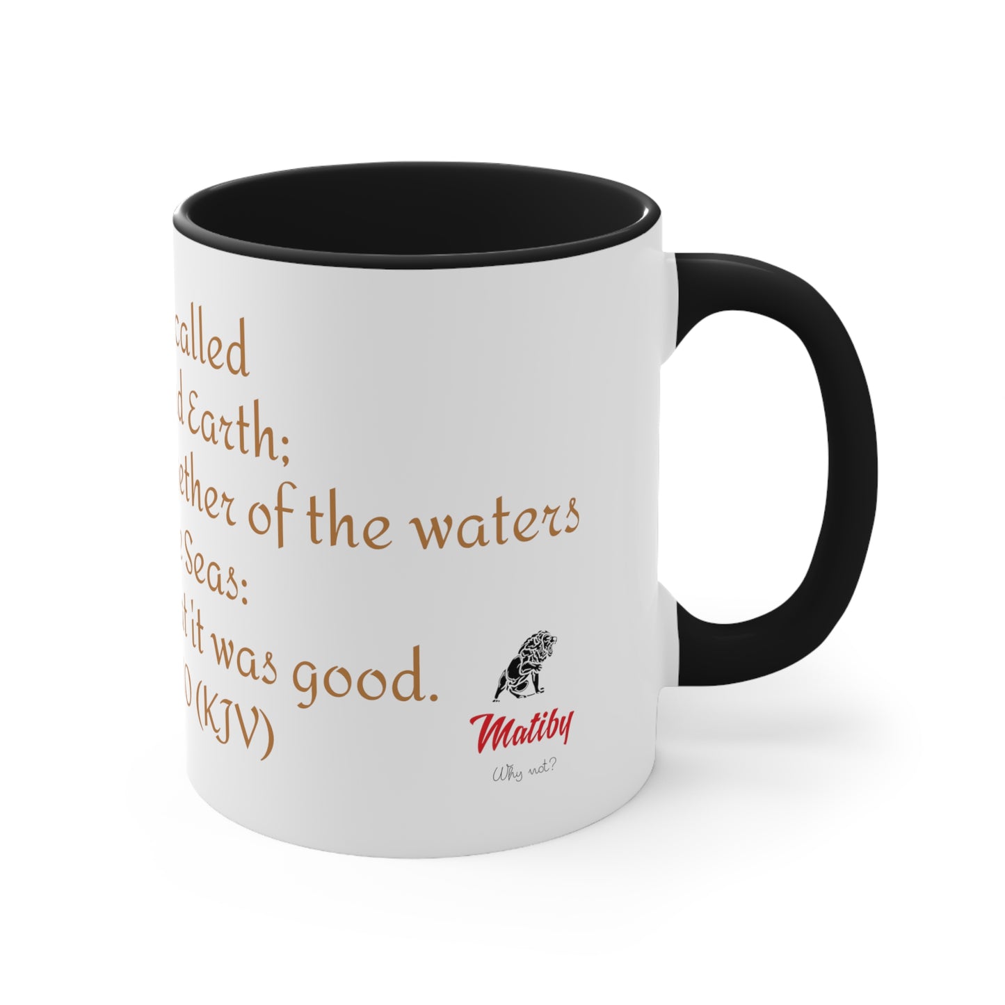 Bible Speaks Gen 1:10 Accent Mug, 11oz