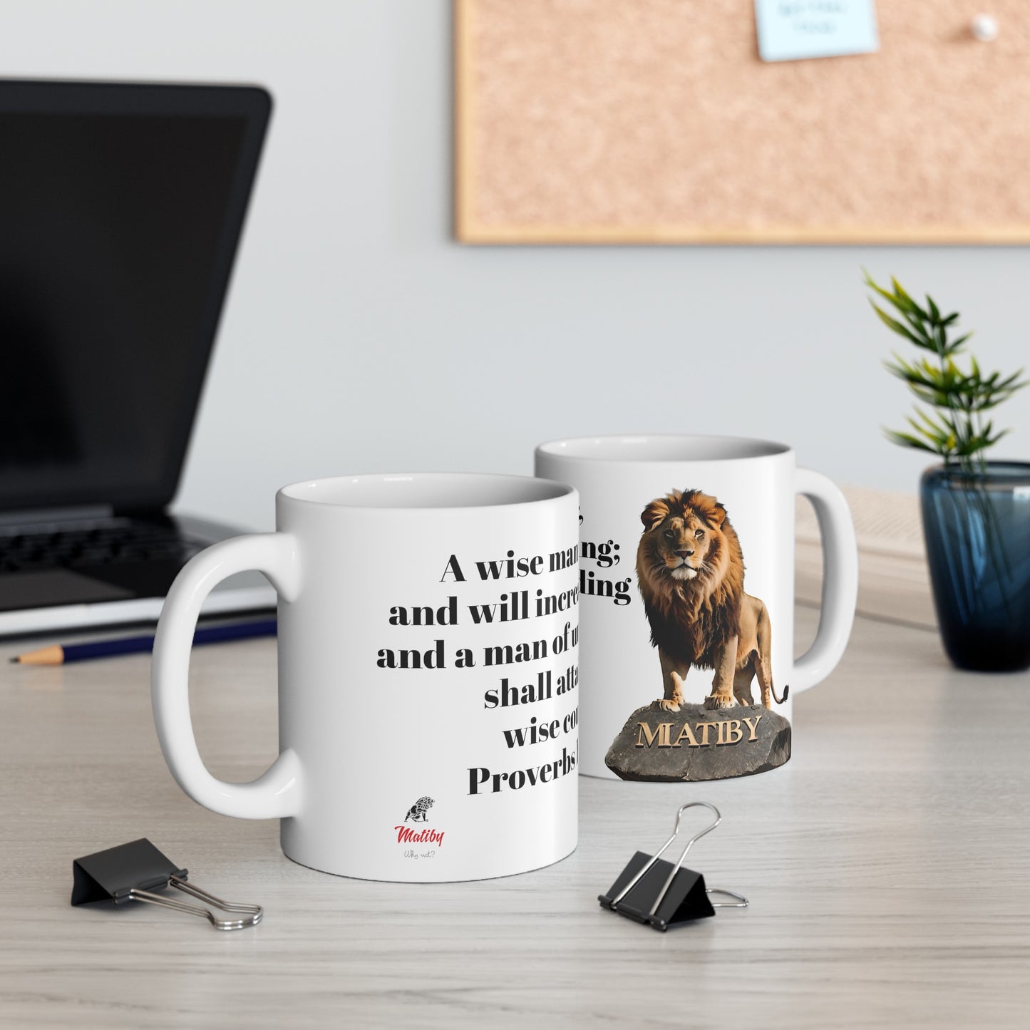 Bible Speaks Proverbs 1:5 Ceramic Mug, 11oz