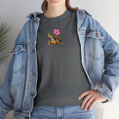 Turtle Flower Unisex Heavy Cotton Tee