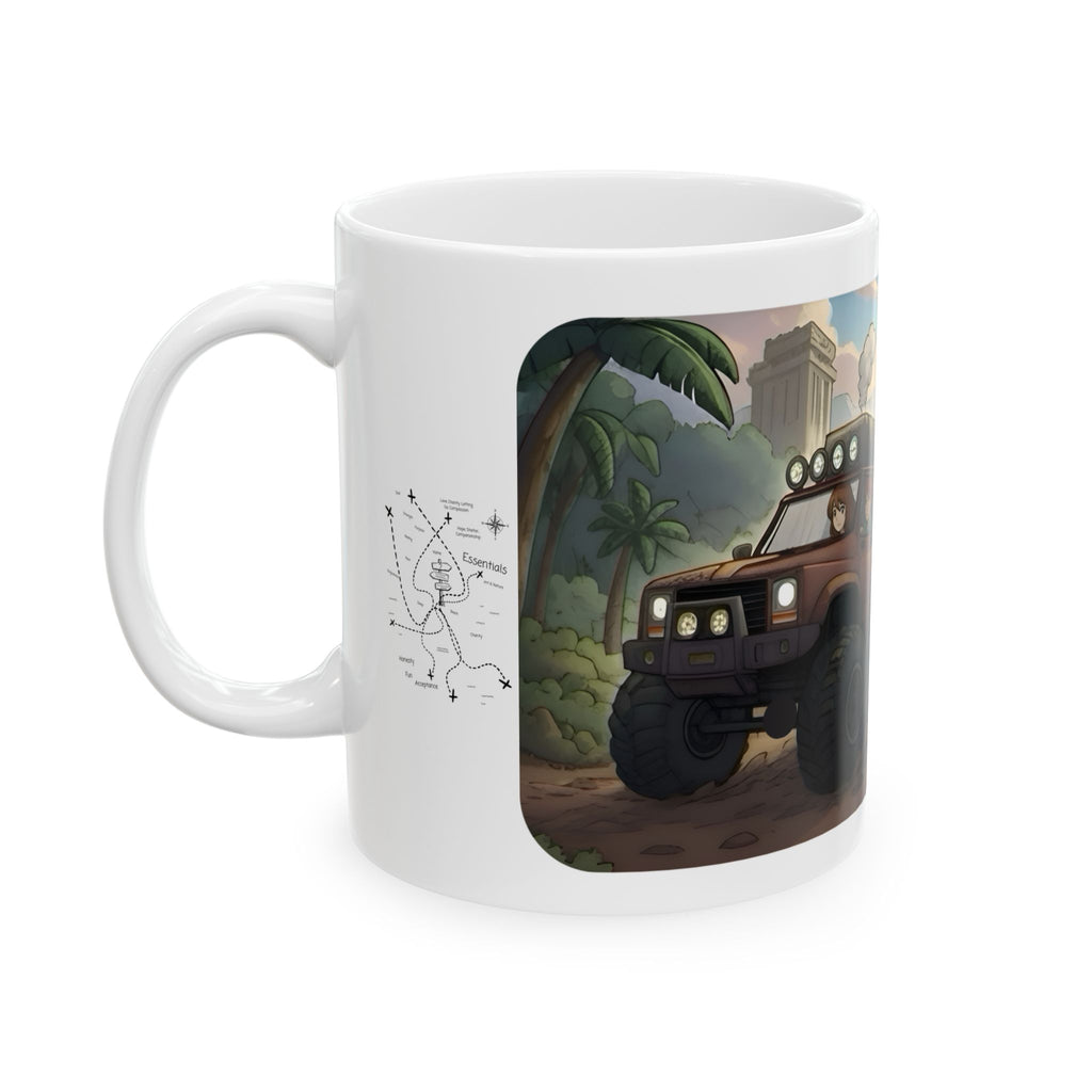 Adventure 4x4 Trucks #56, Off-Road Cross Country Haulers White Ceramic Mug — Find Your Path To The Essentials Cup (11oz & 15oz)