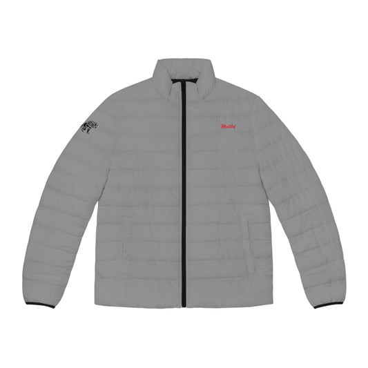 Men's Grey Puffer Jacket (AOP)