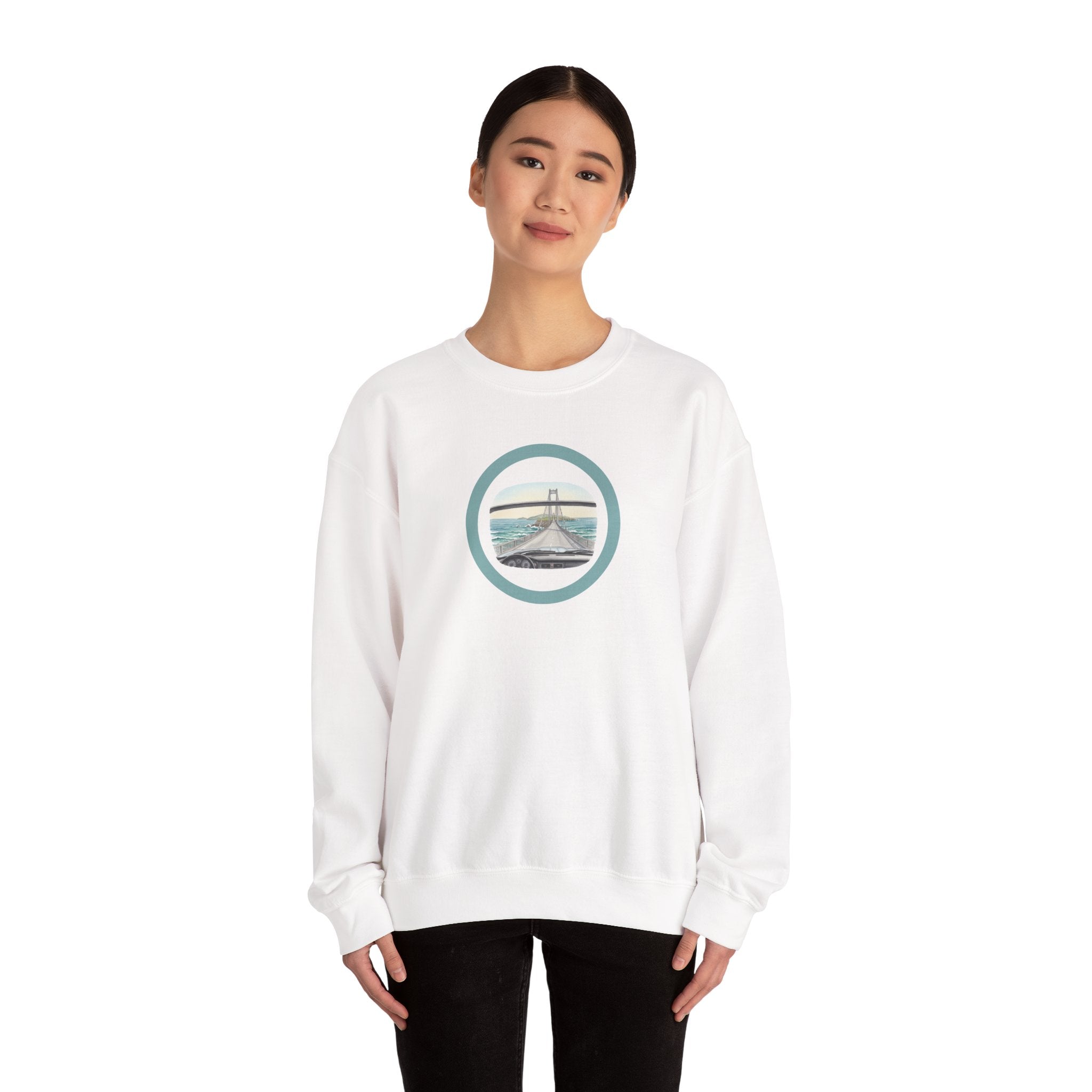 Coastal Bridge Drive Circle Crewneck Sweatshirt