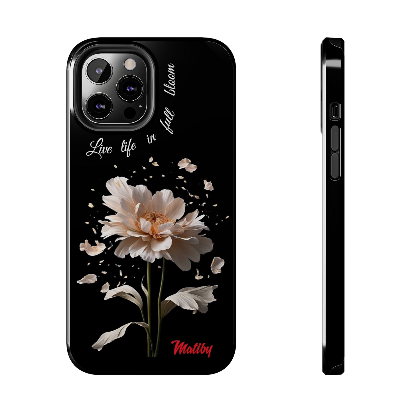 Matiby Amy's Special Flower Bloom Black Tough Phone Cases