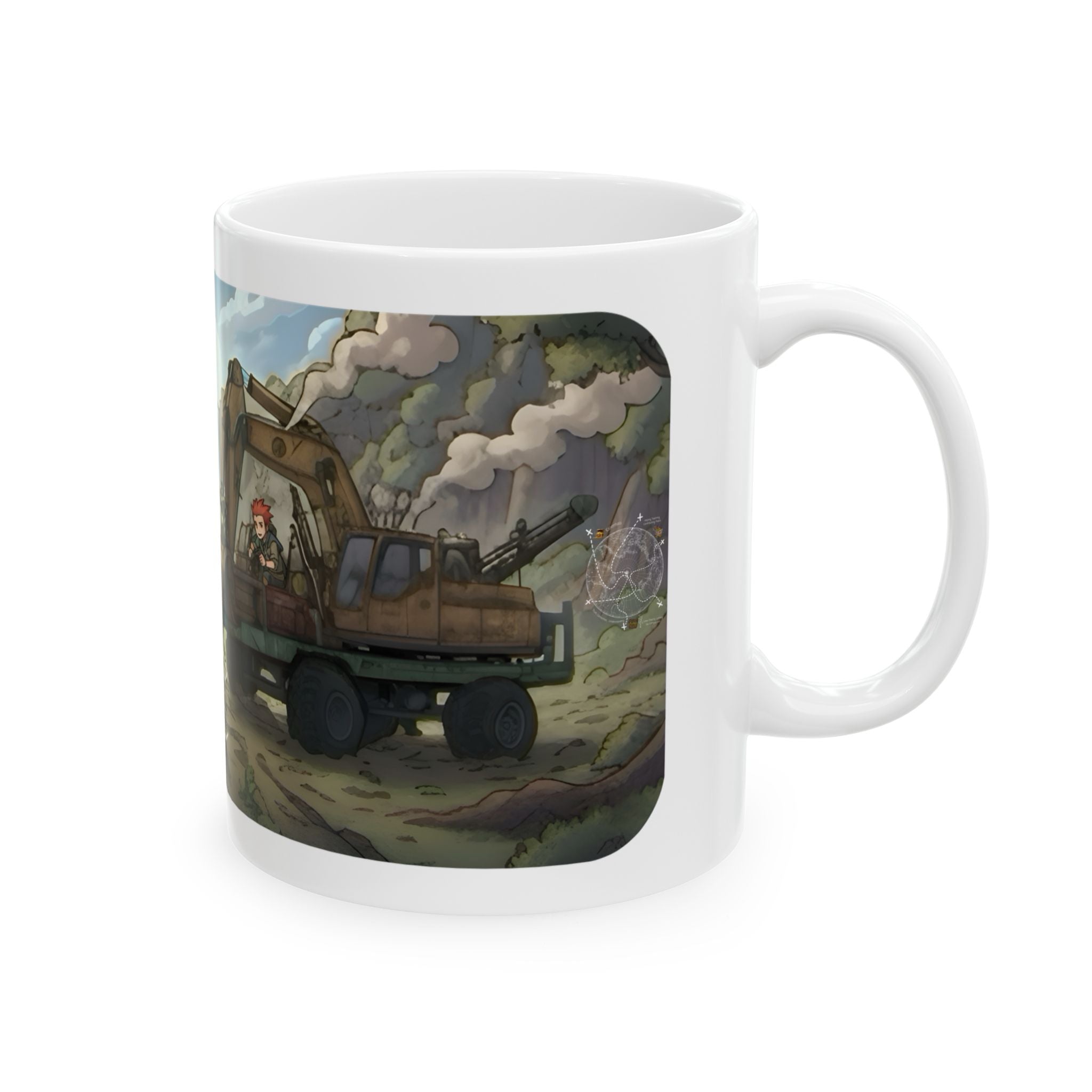 Adventure 4x4 Trucks #36, Anime Indie Game Developers On The Move White Ceramic Mug — Find Your Path To The Essentials Cup (11oz & 15oz)