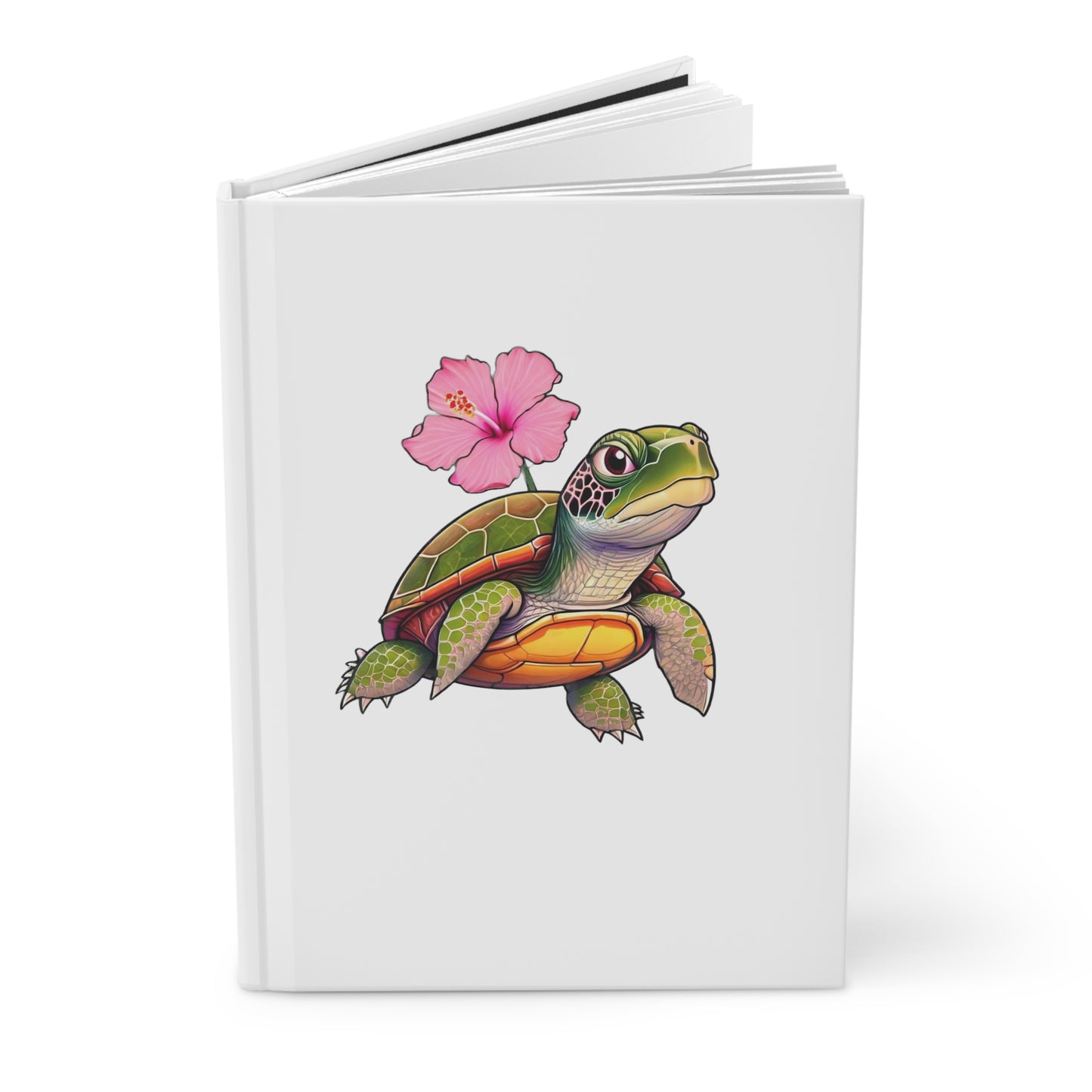 Turtle Rose Hardcover Journal Matte White