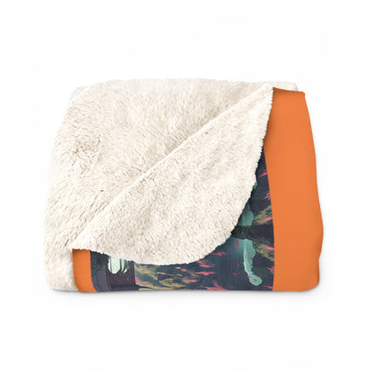 Artzy Scenic Orange Sherpa Fleece Blanket