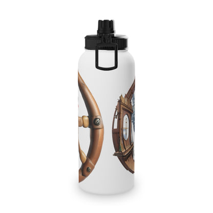 Nautical Helm Stainless Steel Water Bottle, Sports Lid