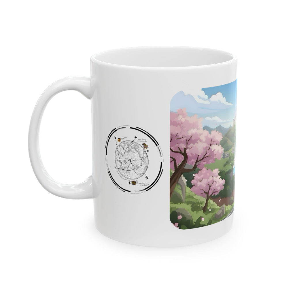 Cherry Blossoms Vista  White Ceramic Mug – Life’s Little Wonders Cup (11oz/15oz)