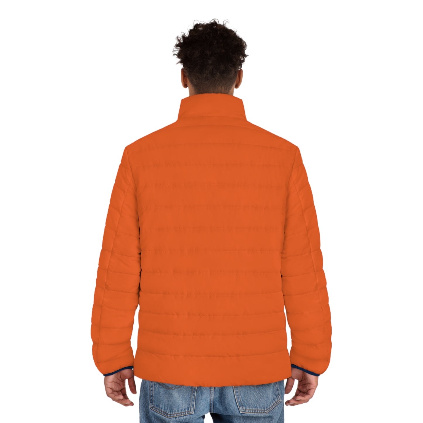 Men's Orange Puffer Jacket (AOP)