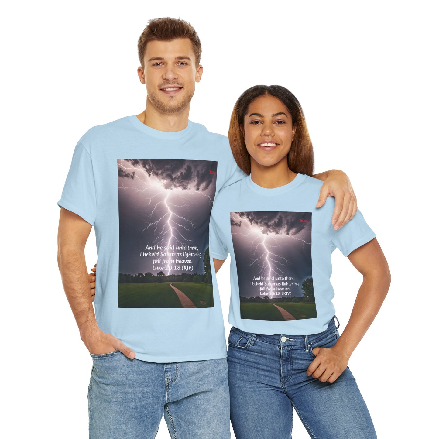 Lightning Style Satan's Fall Unisex Heavy Cotton Tee