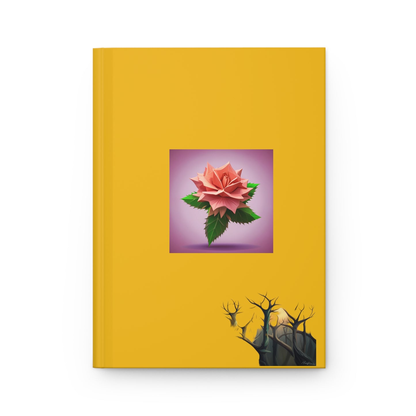 Thorn Rose Hardcover Journal Matte Yellow