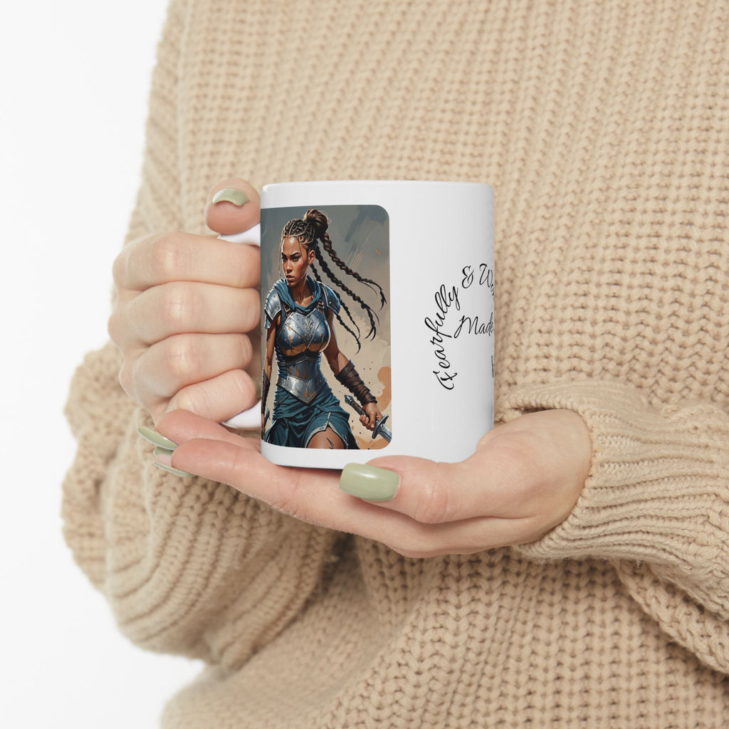 Gentle Woman of Valor #25 White Ceramic Mug - Fearfully & Wonderfully Made Tribute Cup (11oz/15oz)