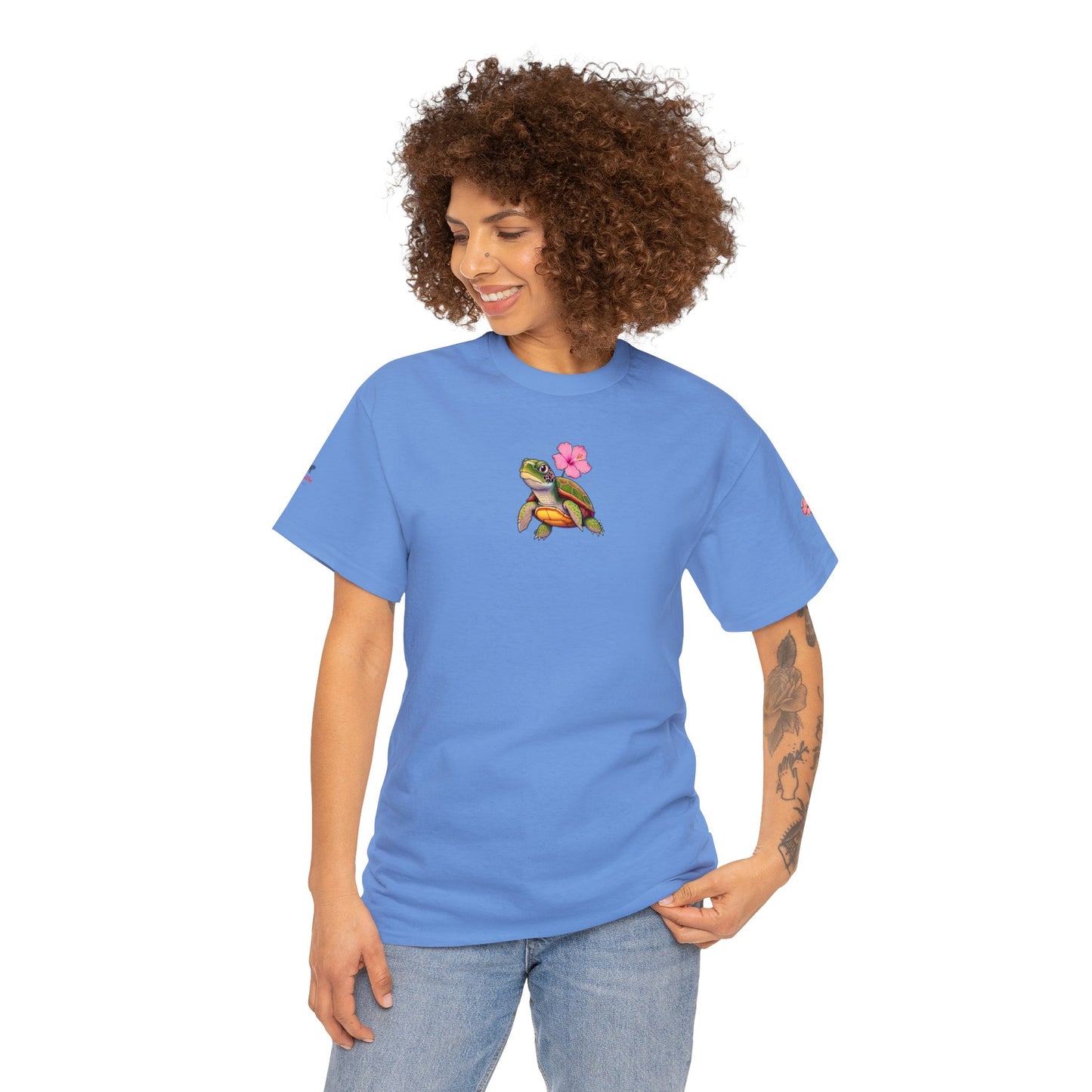 Turtle Flower Unisex Heavy Cotton Tee