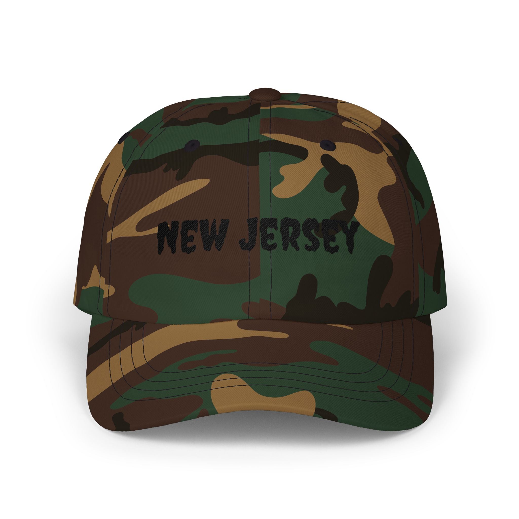 New Jersey United States of America Black Embroidered Classic Dad Cap | NJ 3rd USA Baseball Hat