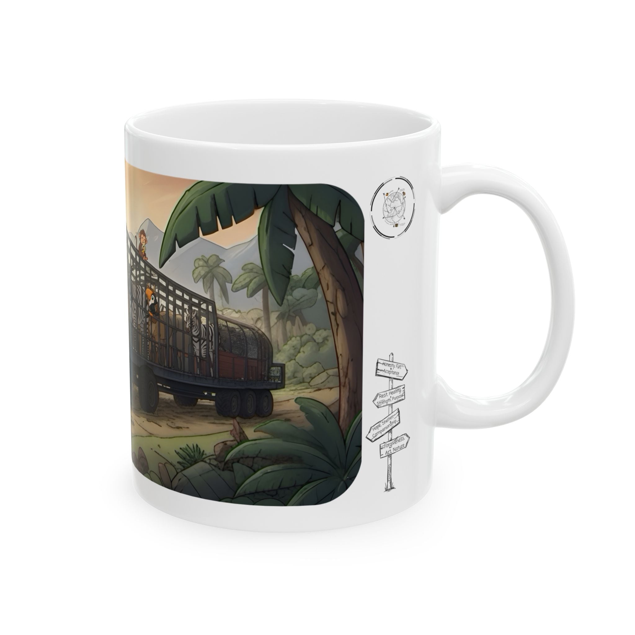 Adventure 4x4 Trucks #8,  Safari On The Go White Ceramic Mug — Find Your Path To The Essentials Cup (11oz & 15oz)