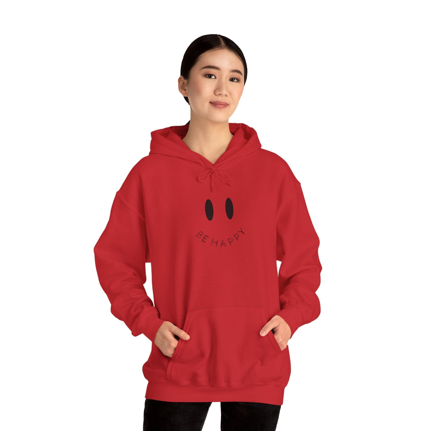 "Be Happy" Smiley Face Unisex Heavy Blend™ Hooded Sweatshirt