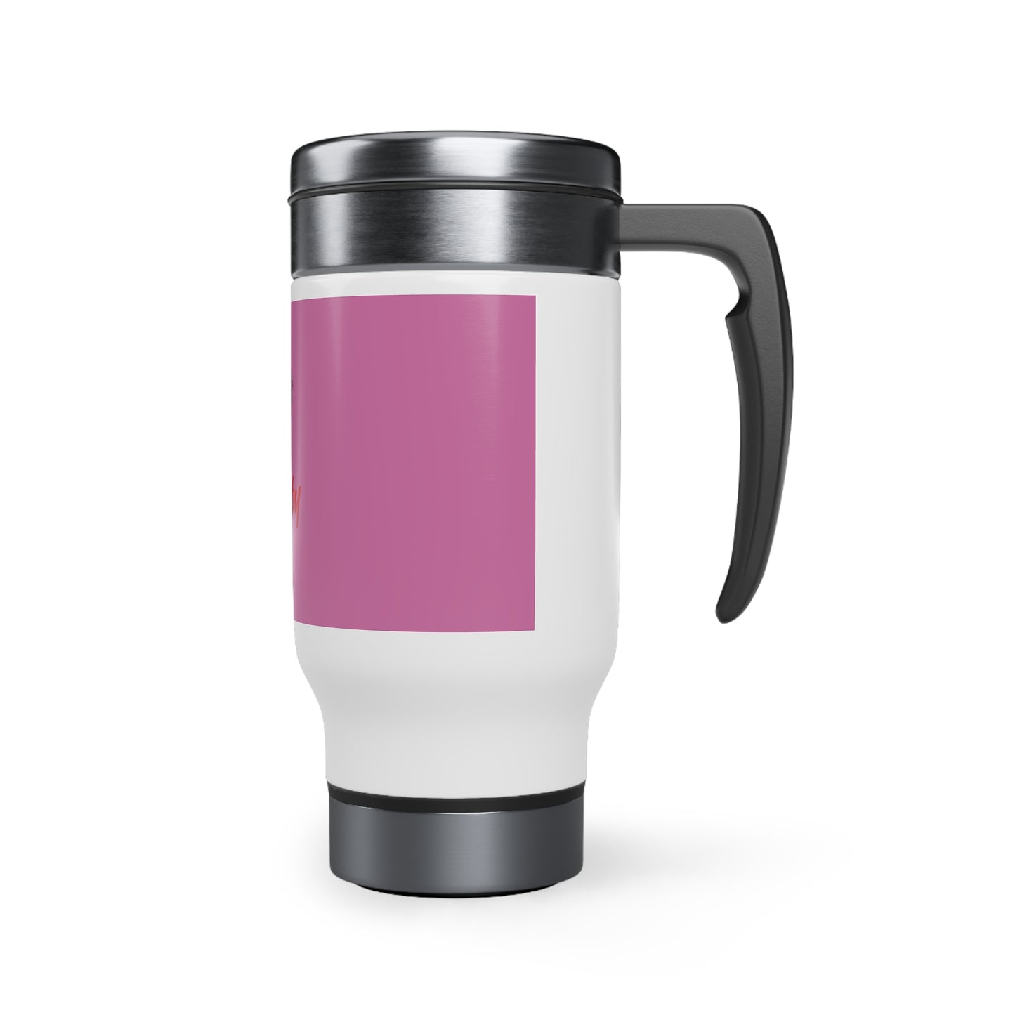 Pink Stainless Steel Travel Mug with Handle, 14oz