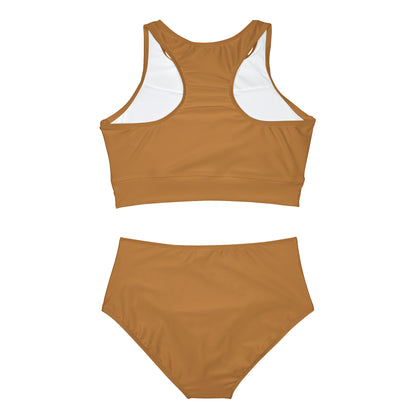 Light Brown Sporty Bikini Set (AOP)