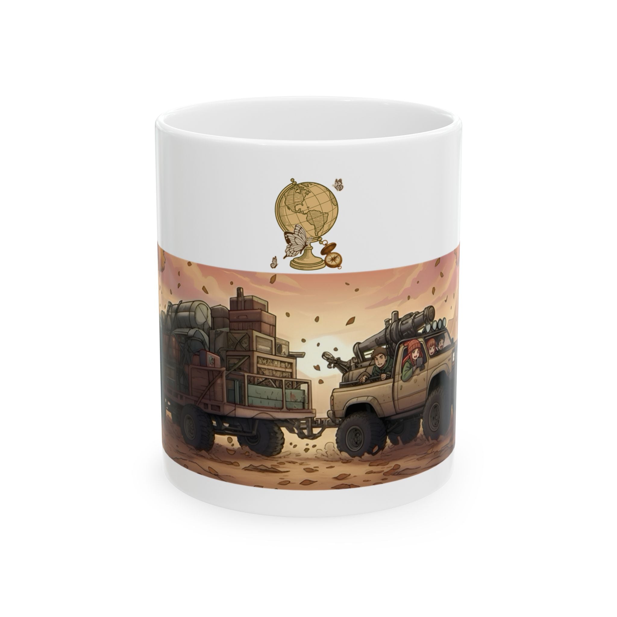 Adventure 4x4 Trucks #38, Sibling Brothers & Sisters On The Move White Ceramic Mug — Find Your Path To The Essentials Cup (11oz & 15oz)