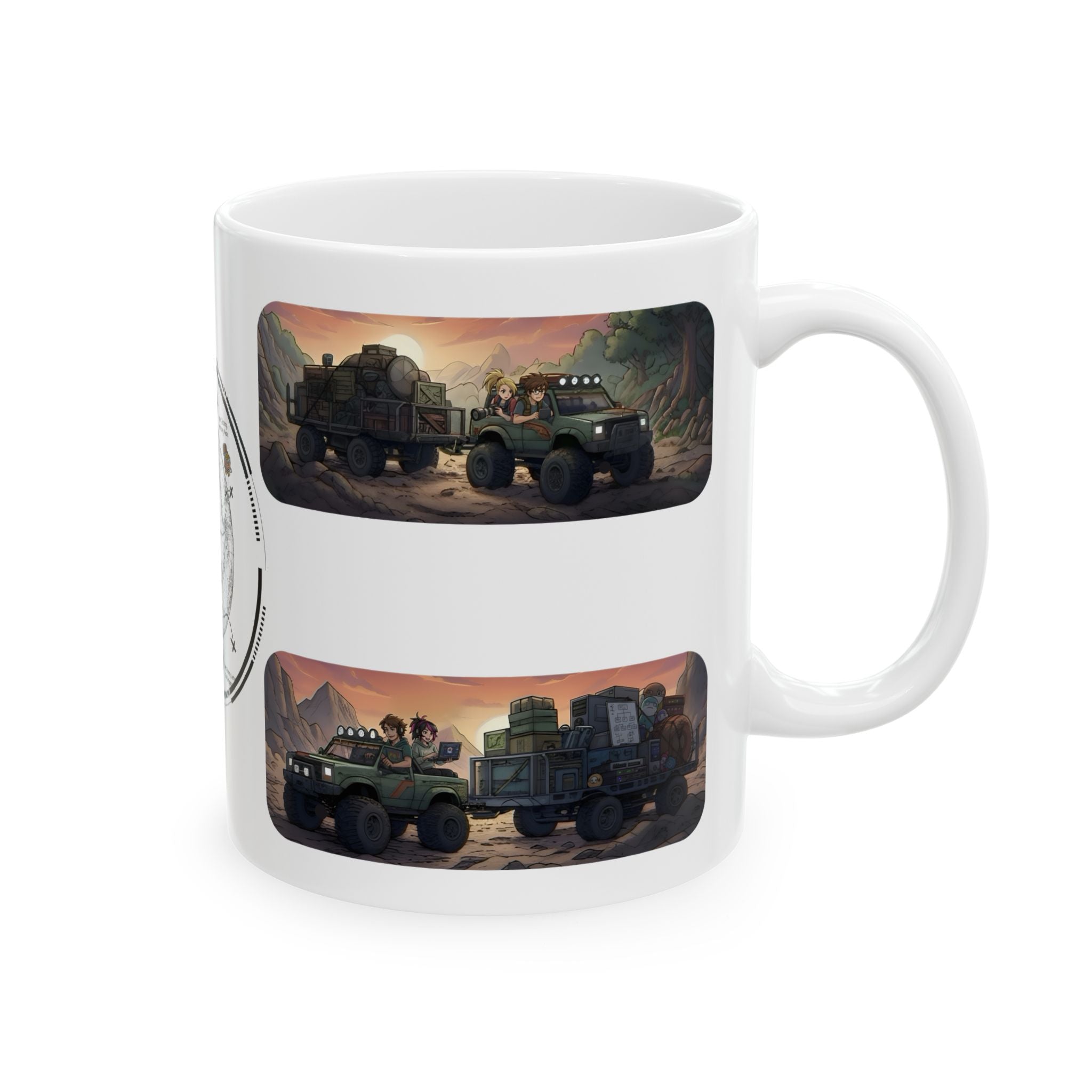 Adventure 4x4 Trucks #22, Game Dev, Photography, & Explorers On The Go White Ceramic Mug — Find Your Path To The Essentials Cup (11oz & 15oz)