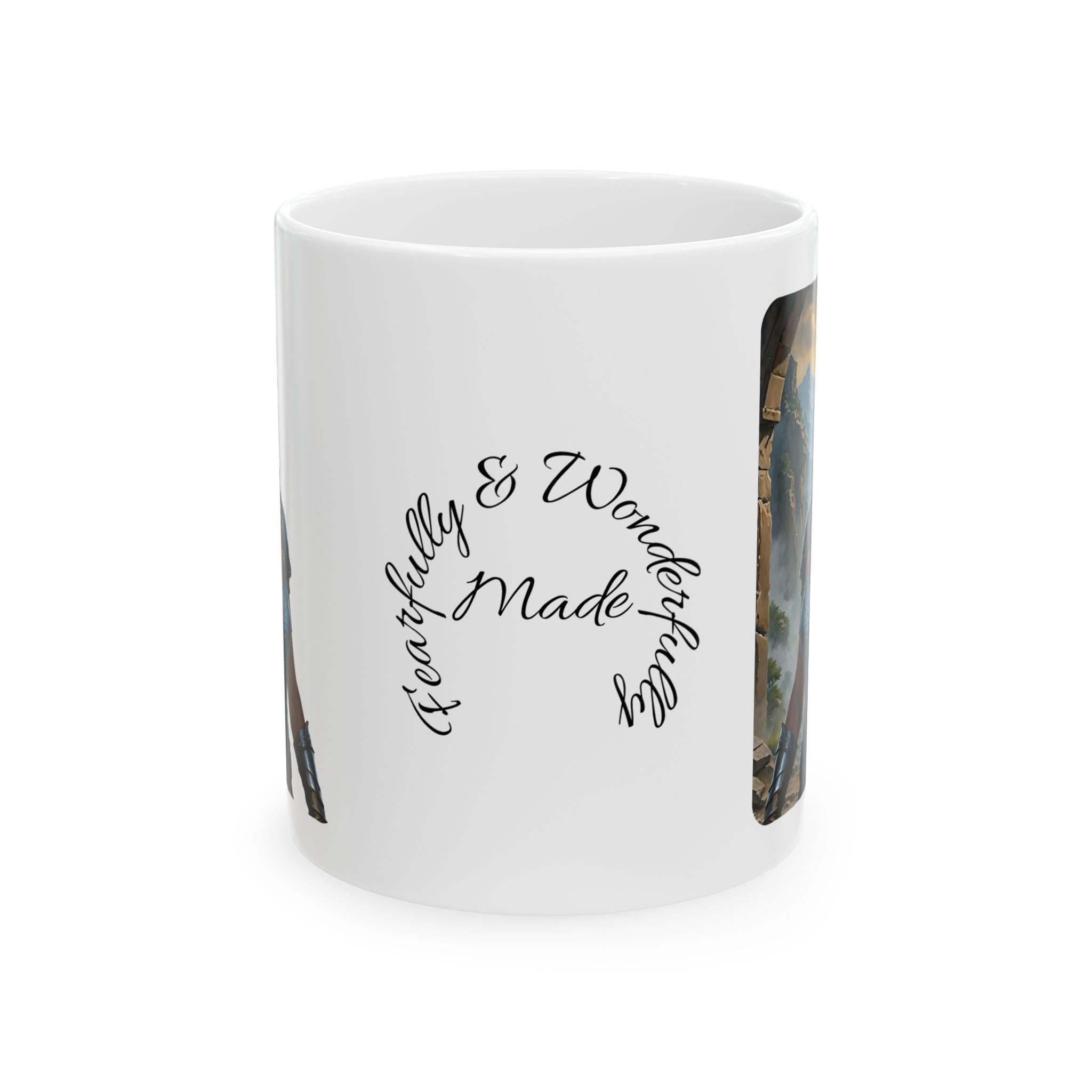 Gentle Woman of Valor #12 White Ceramic Mug - Fearfully & Wonderfully Made Tribute Cup (11oz/15oz)