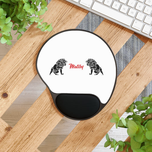 Matiby White Mouse Pad With Wrist Rest