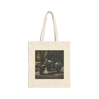 Motorcycle Cotton Canvas Tote Bag