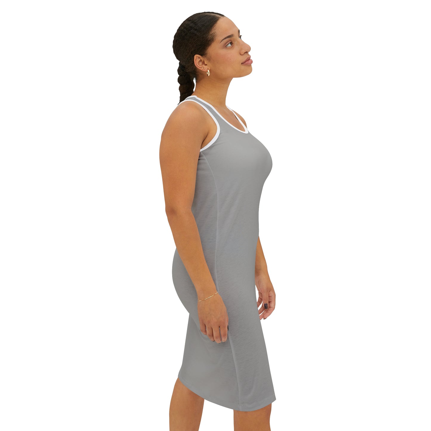 Women's Light Grey Racerback Dress (AOP)